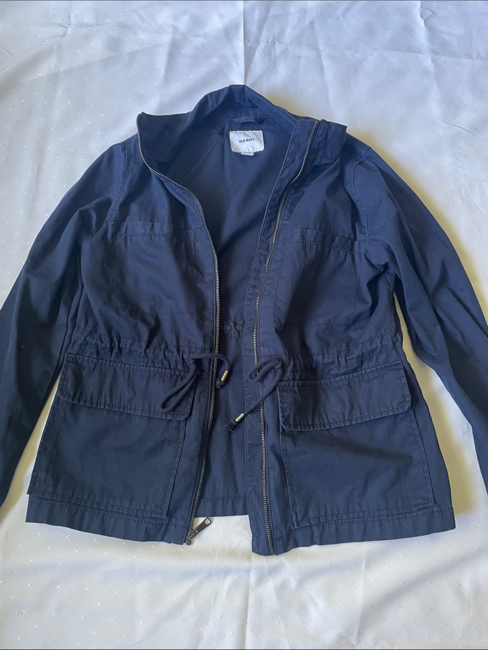 Old Navy Navy Drawstring Waist Utility Jacket